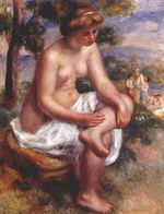 Seated bather in a landscape 1900 